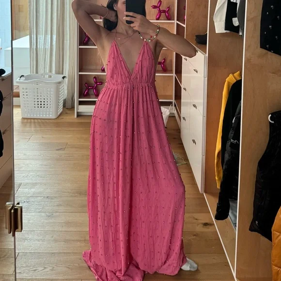 Robe Retrofete Pink Dress Retrofte Women's Gabrielle Robe Dress Hot Pink Size Medium Robe Retrofete Pink Dress Retrofte Women's Gabrielle Robe Dress Hot Pink Size Medium